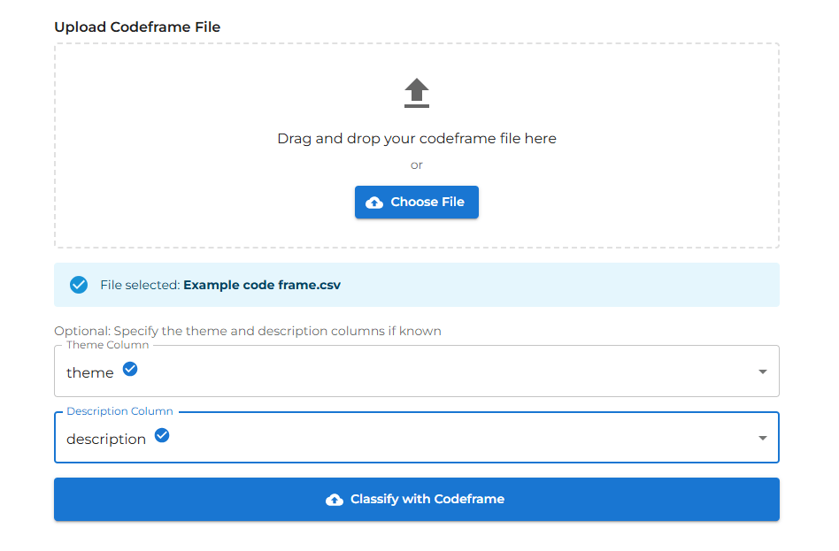 Codeframe classification with TruVerbatim